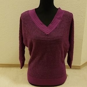 Purple metallic threading top